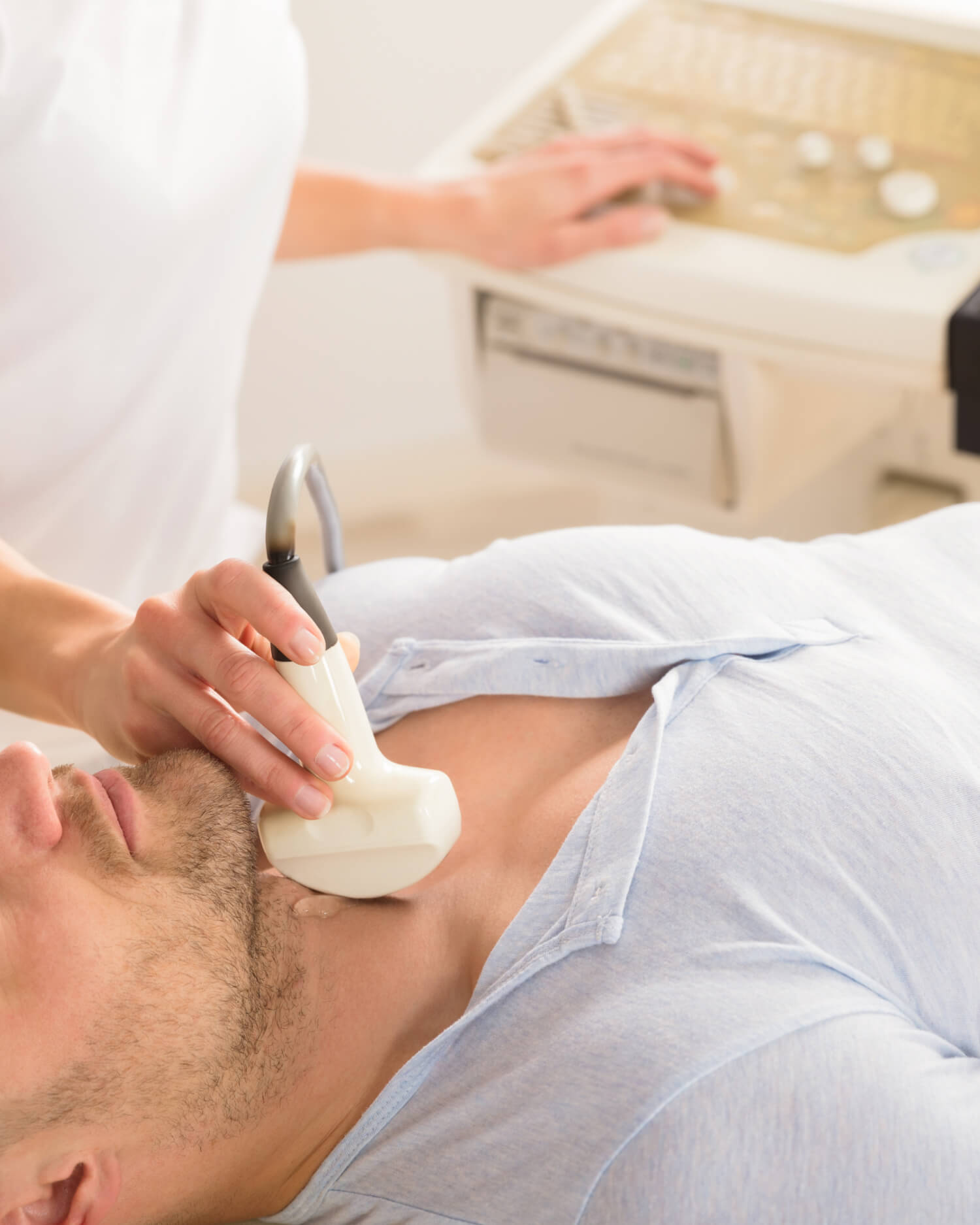 man receiving a Vascular Ultrasound treatment
